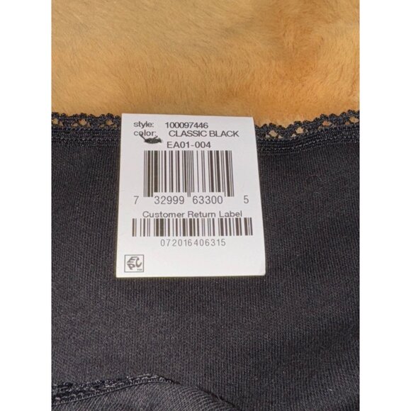 Charter Club Everyday Cotton Women's Lace-Trim Thong, Black, Size XL, NWT - Picture 4 of 4